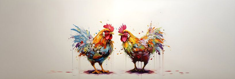 Colourful Chickens: Happy painting by Surreal Media