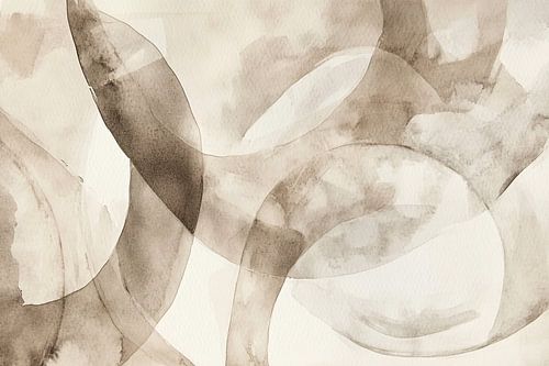 Minimalistische abstracte kunst in sepia