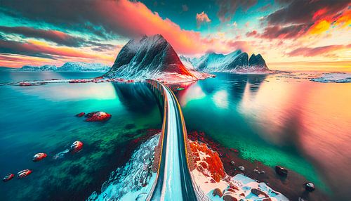 Norwegen mit Brücke