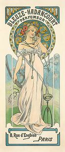 Bleuze-Hadancourt Parfumeur (ca. 1899) par Alphonse Mucha
