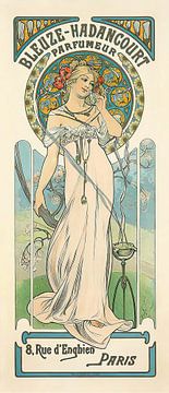 Bleuze-Hadancourt Parfumeur (ca. 1899) door Alphonse Mucha van Peter Balan