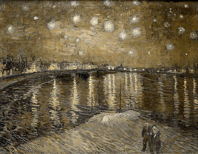 Starry night over the Rhone by Vincent van Gogh in a new look by Kjubik