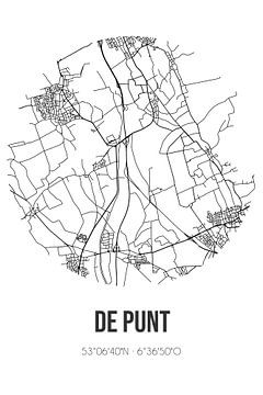 De Punt (Drenthe) | Carte | Noir et Blanc sur Rezona