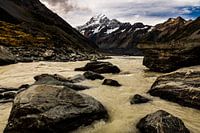 Aoraki/Mount Cook with Hooker Lake in New Zealand