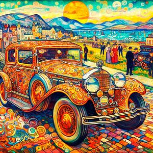 Voiture aux couleurs gaies inspirée par Gustav Klimt et van Gogh.( 2) )