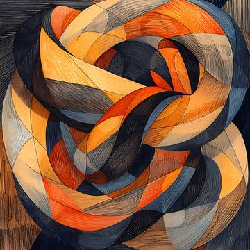 Snake in modern abstract lines by Lauri Creates