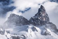 Ein Schneesturm in den Dolomiten