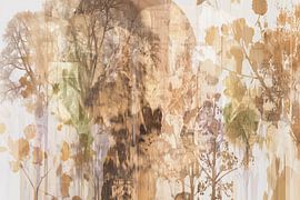 Abstrakte Natur-Collage in Beige- und Erdtönen von Thea