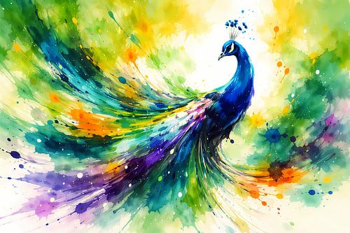 Peacock in motion