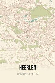 Alte Karte von Heerlen (Limburg) von Ortsdrucke