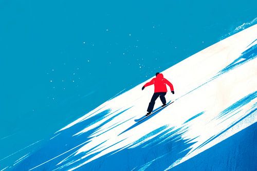Snowboarders in verse sneeuw
