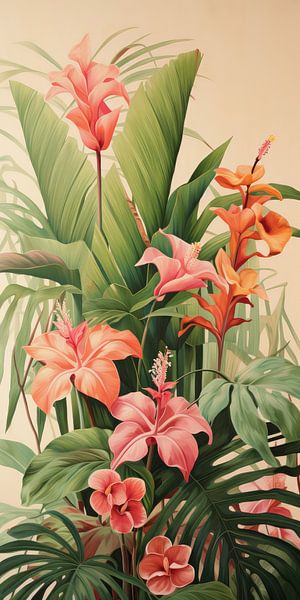 Imagined tropical flowers in paradise by Art Bizarre
