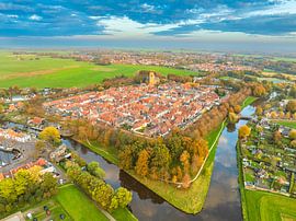 Elburg ancient walled city during autumn seen from above by Sjoerd van der Wal Photography