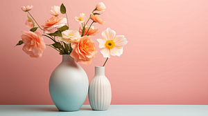 Vase mit Blumen in Pastellfarben Stillleben Kund Design