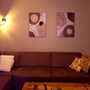 Klantfoto: Abstracte Geometrische Organische Vormen En Lijnen (gezien bij vtwonen) van Diana van Tankeren