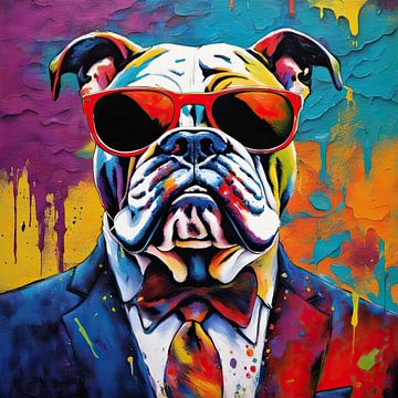 Pop-art Bulldog 13.13 van Blikvanger Schilderijen