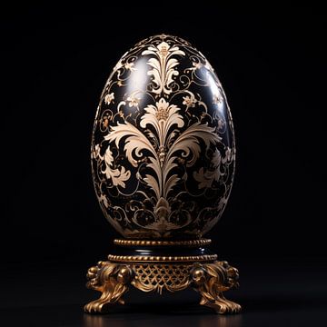 Fabergé-Ei gold/schwarz/weiß mit hohem Kontrast von TheXclusive Art