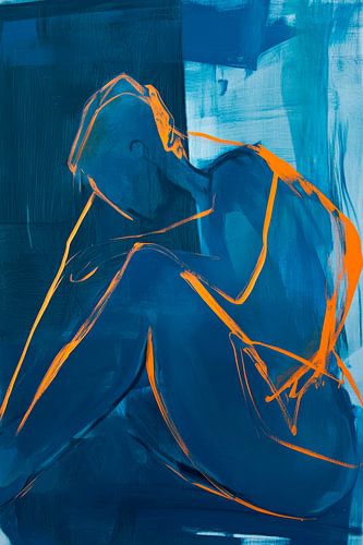Body in blue and orange