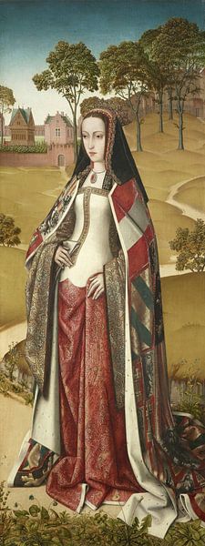 Rechterluik van de Zierikzee-triptiek: Portret van Johanna de Waanzinnige, Meester van het Leven van van Meesterlijcke Meesters
