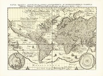 Matthäus Merian, Karte der Welt, ca. 1648
