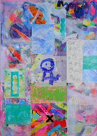 Mixed-Media-Collage „Die Befreiung“ von SpeelseKunst