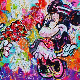 Mickey en Minnie Mouse Disney van Vrolijk Schilderij