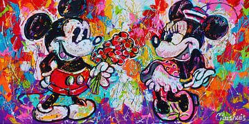 Mickey and Minnie Mouse Disney by Vrolijk Schilderij