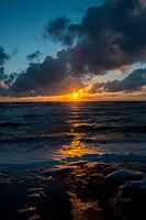 Zonsondergang boven de Noordzee. 