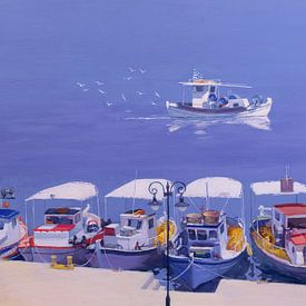 Greek Fishing Boats by William Ireland