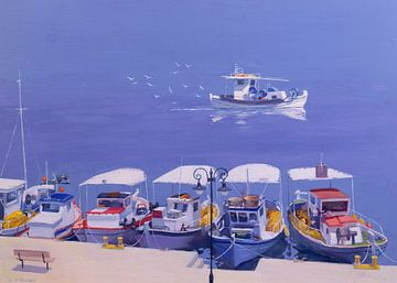 Greek Fishing Boats van William Ireland