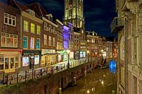 Utrecht canal with Domtoren ( Oudegracht )