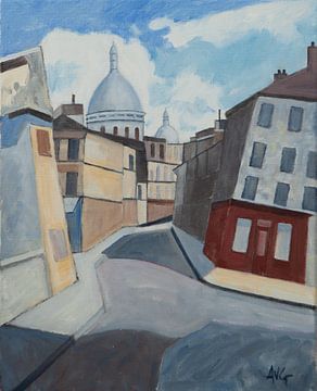 Rue Saint Rustique Paris van Antonie van Gelder Beeldend kunstenaar