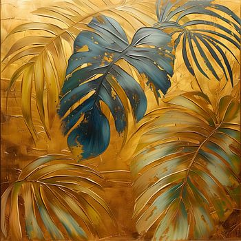 Golden tropical leaves