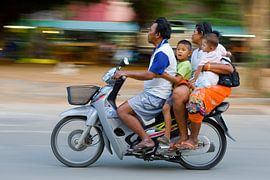 Thai family on the Honda scooter