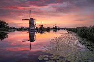 Kinderdijk coucher de soleil