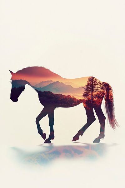 Traumhafte Pferdelandschaft von Poster Art Shop