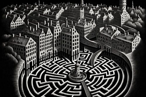 Amsterdam im Stil von MC Escher