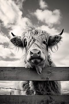 Portrait d'un bovin Highland écossais à la ferme