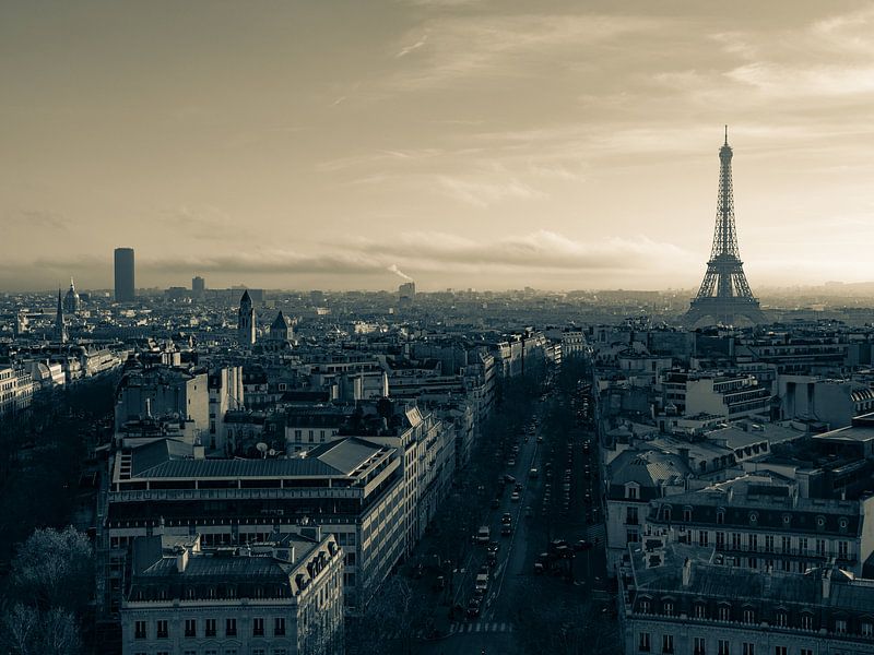 Skyline de Paris en sépia par Martijn Joosse