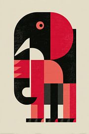 Elephant Geometric Abstract Modern Graphic Design by Eva Lee