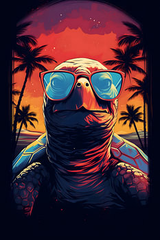 Cool Turtle | Tropical Sunset Portrait