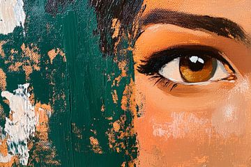 Auge im Fokus – Farbenfrohes Porträt von Poster Art Shop