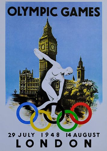 De officiële poster voor de Olympische Spelen van 1948 in Londen