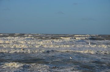 Woeste zee van Op Het Strand