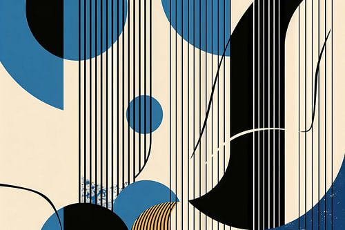 Abstracte kunst met lijnen en cirkels