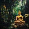 Bouddha en or dans la jungle sur Vlindertuin-Art