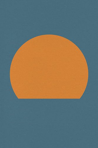 Ikigai. Abstracte minimalistische Zen kunst. Zon, maan, oceaan VI