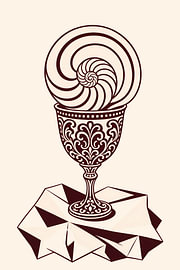 Nautilus cup on off-white, shell portrait by Studio Pronk.