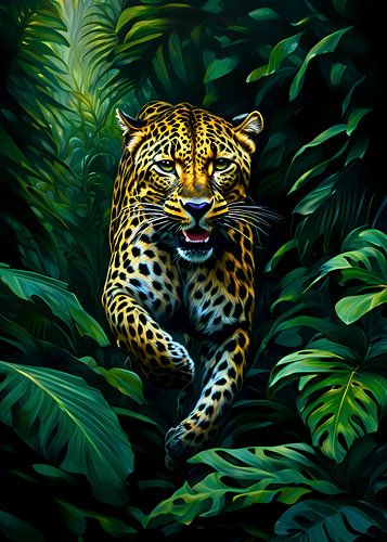 Luipaardrennen in de jungle