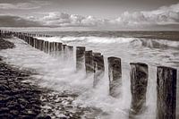 Breskens strandpalen (sepia)